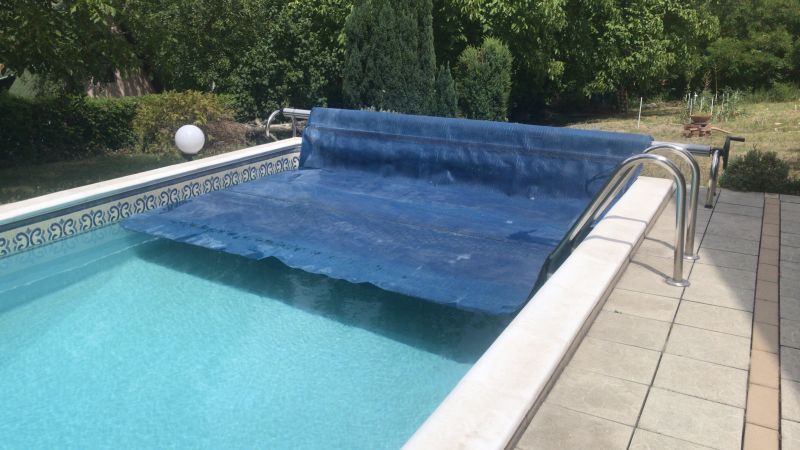 Pool Cover Installation in Progress